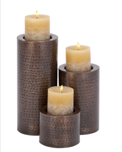 Juego de 3 portavelas de metal, 11 por 7 por 4 pulgadas - Product Image 1