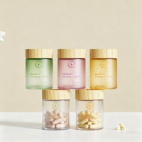 Pot en verre cosmétique cylindrique ambré vide 60ml/150ml/240ml/450ml, pot opaque pour crème, pot pour beurre corporel avec couvercle en bambou de luxe