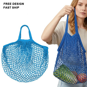 Borsa <span class=keywords><strong>per</strong></span> la Spesa Riutilizzabile in Rete Organica a Righe con Logo Personalizzato, Piccola Borsa Ecologica in <span class=keywords><strong>Cotone</strong></span> <span class=keywords><strong>per</strong></span> Frutta e Verdura - Product Image 1