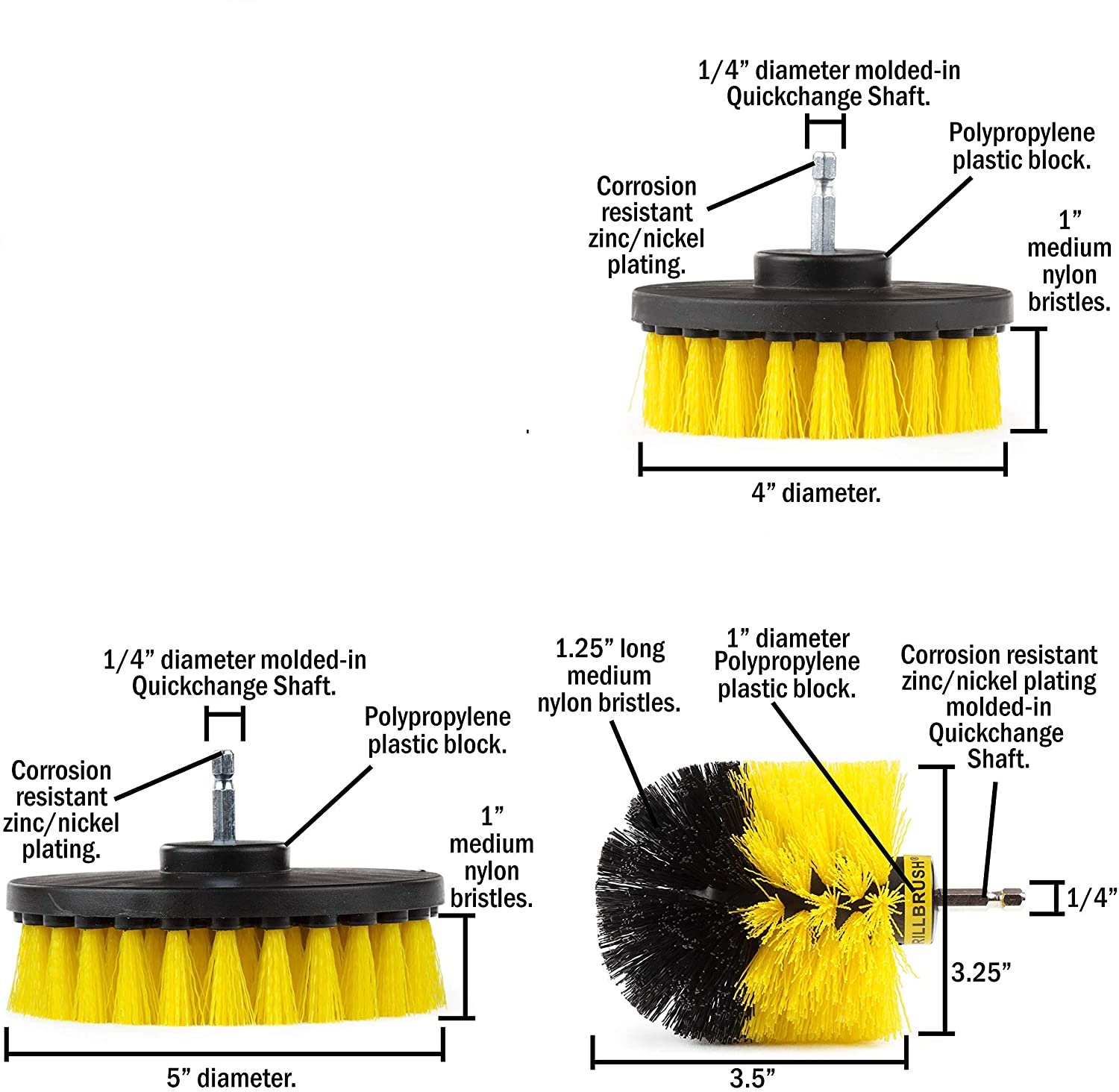 Customized Drill Cleaning Brush Kit 12 Pcs For Household