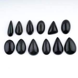 Cabujones de obsidiana GEMKORA de 25-35mm, formas mixtas, piedras preciosas naturales negras para hacer joyas, gemas sueltas pulidas DIY - Product Image 2