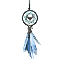 Nouveau Boho petit attrape-rêves fait à la main voiture rétroviseur pendentif avec plume attrape-rêves avec cristal chambre suspendus décor