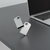 Clé USB 2.0 en métal argenté et plastique, capacité de 128 Mo à 64 Go, garantie de 2 ans, vitesse de 4 à 13 Mo/s, sans cryptage, logo personnalisé