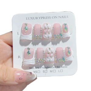 <span class=keywords><strong>Faux</strong></span> <span class=keywords><strong>ongles</strong></span> artisanaux en forme de bec de canard, 10 pièces, haute qualité, à presser, design amande, avec <span class=keywords><strong>colle</strong></span>, pour nail art - Product Image 2