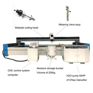 Découpeuse de <span class=keywords><strong>jet</strong></span> d'eau de commande numérique par ordinateur avec la trémie pour la coupe en plastique de tuile de pierre en métal - Product Image 1
