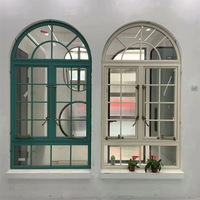 Ventanas de Aluminio con Aislamiento Acústico, Estilo Francés, Retro, Personalizadas, de Techo a Suelo, con Estructura de Celosía, Arqueadas, Tipo Puerta Corredera