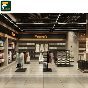 Custom Clothing Shop Garment Display Cabinet <b>Wall</b> Shelving Rack Checkout Counter Boutique - Product Image 3