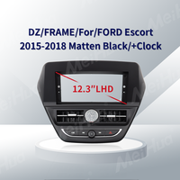 Meihua 12,3 pouces, cadre noir mat et cadre d'autoradio, lecteur DVD Android pour voiture, compatible avec FORD Escort 2015-2018