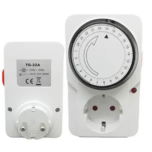 24 Hour Plug-in Mechanical Timer,15-minute stroke,child protection,continuous operation via switch,programmable socket