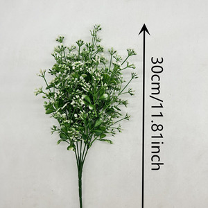 Small <strong>White</strong> Flower <strong>Bouquet</strong> with <strong>Green</strong> Simulation Plant Christmas Easter Halloween Gifts for <strong>Weddings</strong> <strong>and</strong> Valentine's Day - Product Image 5