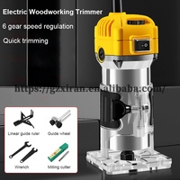 Recortadora Eléctrica de Bordes de Madera de 1300W, Aleación de Aluminio, Velocidad Ajustable, Recortadora Manual para Trabajar la Madera con Fresa de 6.35mm