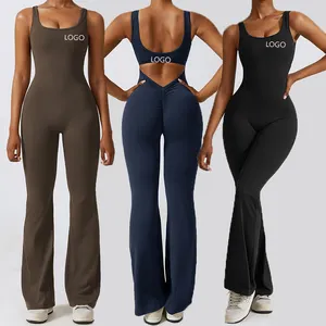 Mamelucos de punto para mujer Deportes Fitness Mujeres One Piece Workout Gym Yoga Monos, Playsuits Mujer