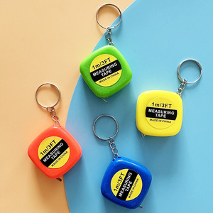 ProbOn Mini Tape Measure 1M 3FT Steel With Keychain Metric Imperial Promotional Gift Ruler Made In China - Product Image 1