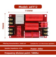 Répartiteur de fréquences Gertsound AD112-b en cuivre, 2 voies audio, 6,5-8 pouces, 300W, pour aigus/tonalités basses, accessoires pour 4-8 haut-parleurs