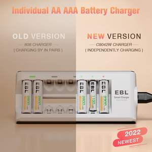 Chargeur de piles rechargeables EBL 2300mAh AA et AAA avec 8 piles longue durée - Product Image 5