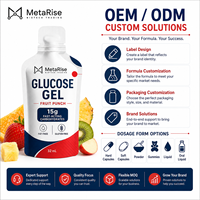 Snelwerkende glucosegel, Punch smaak, 32ml zakje, energieboost, verhoogt lage bloedsuikerspiegel voor noodgebruik