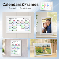 Calendrier numérique mural interactif de 10,1 pouces avec écran tactile Android blanc, affichage du calendrier Google intelligent