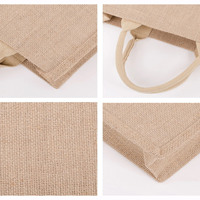 YIFAN Logo personnalisé sac fourre-tout en jute respectueux de l'environnement poignée épaisse sac réutilisable étanche longue poignée motif géométrique