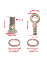 Kit complet d'adaptateurs hydrauliques – Raccords droits à vis creux et plats avec rondelles d'étanchéité – Boulons pour modification de ligne de retour