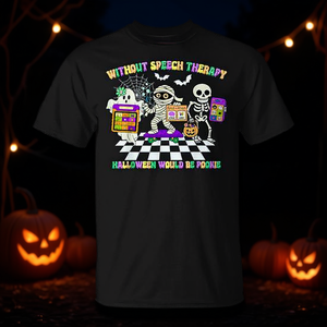 Camiseta Trick Or Speech Halloween SLP Retro para terapia del habla, talla mediana para adultos - Product Image 3