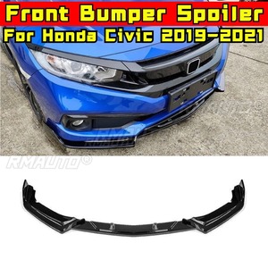 <b>For</b> Honda Civic 10th 2019-2021 <b>Car</b> Front Bumper Lip Splitter <b>Diffuser</b> Spoiler Body Kit Gloss Black Bumper Lip Modification Part - Product Image 4
