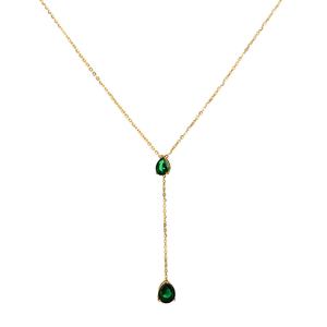 Nouveauté Collier Pendentif Goutte d'Eau en Acier Inoxydable Plaqué Or avec Strass Bohème pour Femmes - Product Image 6