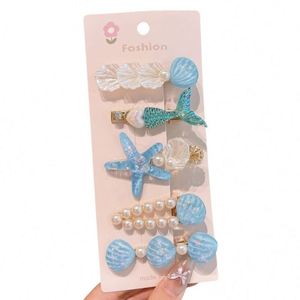 Pinza para el pelo de cola de sirena de aleación con diseño de dibujos animados para niñas, pinza para flequillo de princesa, estilo dulce, marca Weixin, para fiesta - Product Image 5
