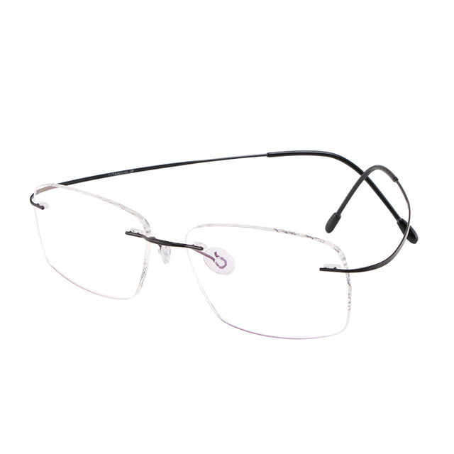 OEM Logo Customized Pure Titanium Lightweight Eyeglasses Frames Rimless Optic Spectacle with Myopia Lens