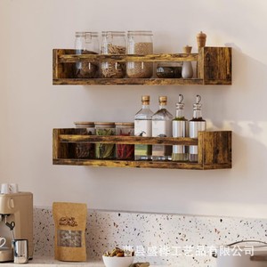 Wooden <b>Wall</b> <b>Mounted</b> Storage Rack 3 Tier Durable Kitchen Spice <b>Shelf</b> For Food Books Stationery Display - Product Image 3
