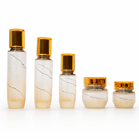 Ensemble de soins de la peau de luxe minimaliste, flacons en verre 120 ml, 100 ml, flacons de sérum et de lotion 40 ml, flacons de lotion et de fond de teint à pompe, personnalisables