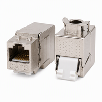 Modul RJ45 Tanpa Alat Cat8 Shielded Keystone Jack 2000MHz STP 8P8C Konektor Jaringan untuk Kabel Solid 22-24AWG