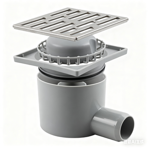 WaiiHO 034 Siphon de sol carré moderne en acier inoxydable 304, finition polie électrolytique PVC, homologué Watermark pour salle de bain - Product Image 5