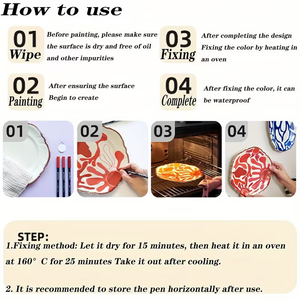 12/24 रंग diy सिरेमिक मार्कर सेट बहु-सतह क्राफ्टिंग के लिए तरल स्याही-महीन टिप पेन के साथ सेट - Product Image 5