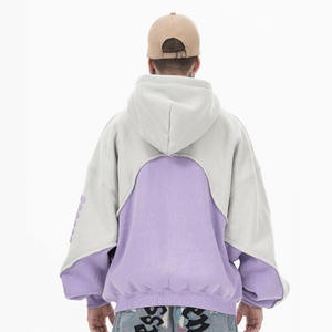 Venta al por mayor de logotipo personalizado de alta calidad Patchwork sudadera sudaderas con capucha para los hombres - Product Image 4