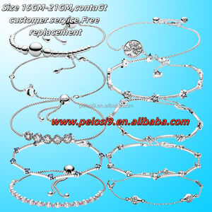 Originele damessieradenarmband, 100% S925 sterling zilver, hoogwaardige klassieke kralenarmband, verjaardagscadeau - Product Image 3