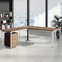 Scrivania Direzionale Standard con Mobiletto Mobile Combinazione con Vassoio Tastiera Regolabile Postazione di Lavoro per Ufficio