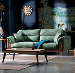 Ensemble de canapé en cuir Chesterfield de Vérone moderne pour salon salle à manger appartement-meubles de maison en tissu bois velours - Product Image 1