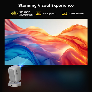 Proyector CRE CR51 PRO <span class=keywords><strong>1080P</strong></span> FHD 200 ANSI Lúmenes WiFi Android 9.0 Inteligente LCD LED Incorporado Portátil con Corrección Trapezoidal Automática para Cine en Casa - Product Image 2