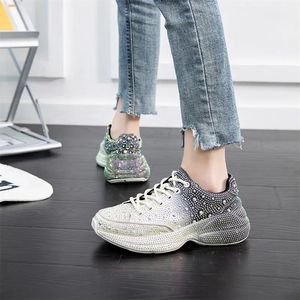 Chaussures de sport pour femmes avec logo personnalisé en strass, marque de mode, grande taille, chaussures épaisses pour femmes - Product Image 2
