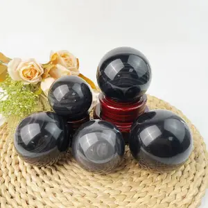 High Quality Polished Gem Stones Healing Ice Color Obsidian Crystal Spheres For Meditation Decoration