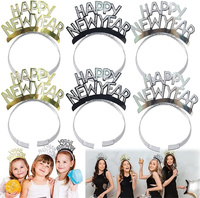 Frohes Neues Jahr Stirnband Silvester-Dekoration 2026 Party-Haarreifen Buchstaben-Kranz Tiara Accessoires Weihnachts- und Neujahrs-Stirnbänder