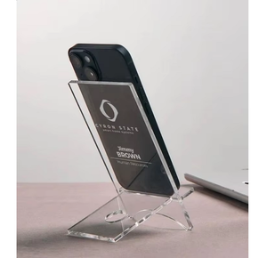 Personalized Mobile Stand Custom Engraved <b>MDF</b> Sustainable Desk Holder for Office Home Use Wall Display <b>Boxes</b> Wall Sign - Product Image 1