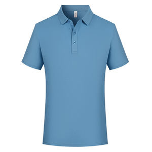 Camisa polo de manga corta de color sólido que absorbe la humedad para uso diario - Product Image 4