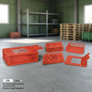 Crown 198 Quadrate Collapsible Plastic Poultry Coop & Chicken Cage with Door-Large <b>Run</b>/Walk-In Design - Product Image 3