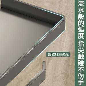 ที่ใส่กระดาษชำระในห้องน้ำสำหรับครอบครัวที่มั่งคั่ง พร้อมชั้นวางกล่องกระดาษทิชชู ไม่ต้องเจาะ ดีไซน์ทรงสี่เหลี่ยมทันสมัย - Product Image 2