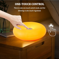 Lampe de chevet LED en forme de donut, lumière de nuit tactile à trois couleurs, intensité réglable