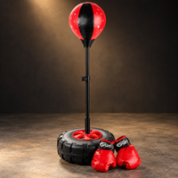 Ballon de frappe réglable pour enfants avec support à ressort, gants et pompe, ensemble de boxe pour enfants pour débutants