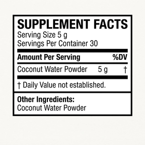 Proveedor de Etiqueta Privada al por Mayor de Polvo de Agua de Coco OEM ODM, 5g, 30 Porciones - Product Image 3