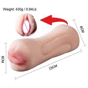 Nieuwe 18 + Mannelijke Dubbele Kop Masturbator Seksspeeltjes Kunstmatige Vagina Siliconen Mond Erotische Accessoires Volwassen Orgasme Goederen Voor Mannen % - Product Image 2