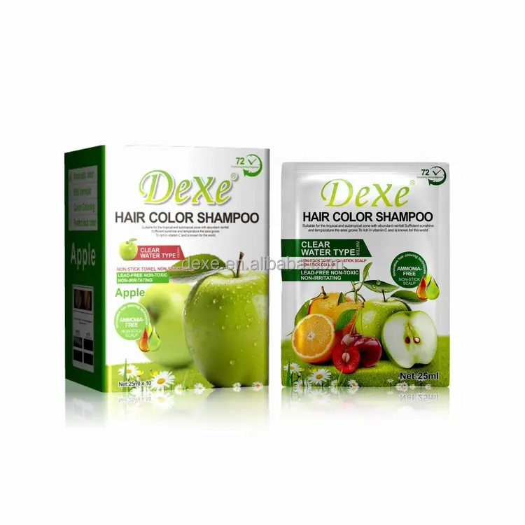 Dexe Ammonia miễn phí tự nhiên bán buôn Apple màu tóc 96 dầu gội đầu 2023 Apple Thuốc nhuộm tóc Kem Apple cho nam giới và phụ nữ